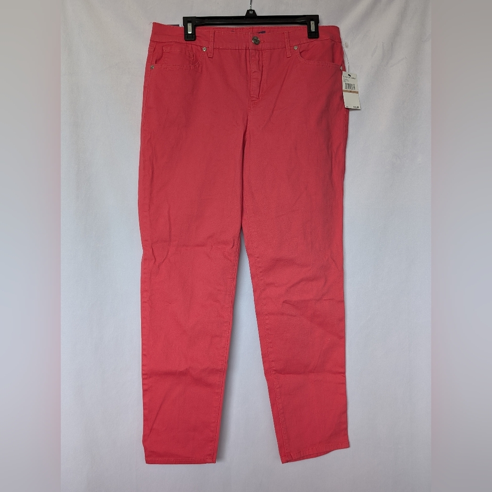 ☘️NWT Gloria Vanderbilt Women's Pink Bridget Ankle Mid-Rise Jeans, Size 12